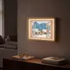 Doorkijk - Winterlandschap - Huisje - Bergen - Uitzicht Light Box met batterij (Wandlamp) middel -sfeer1