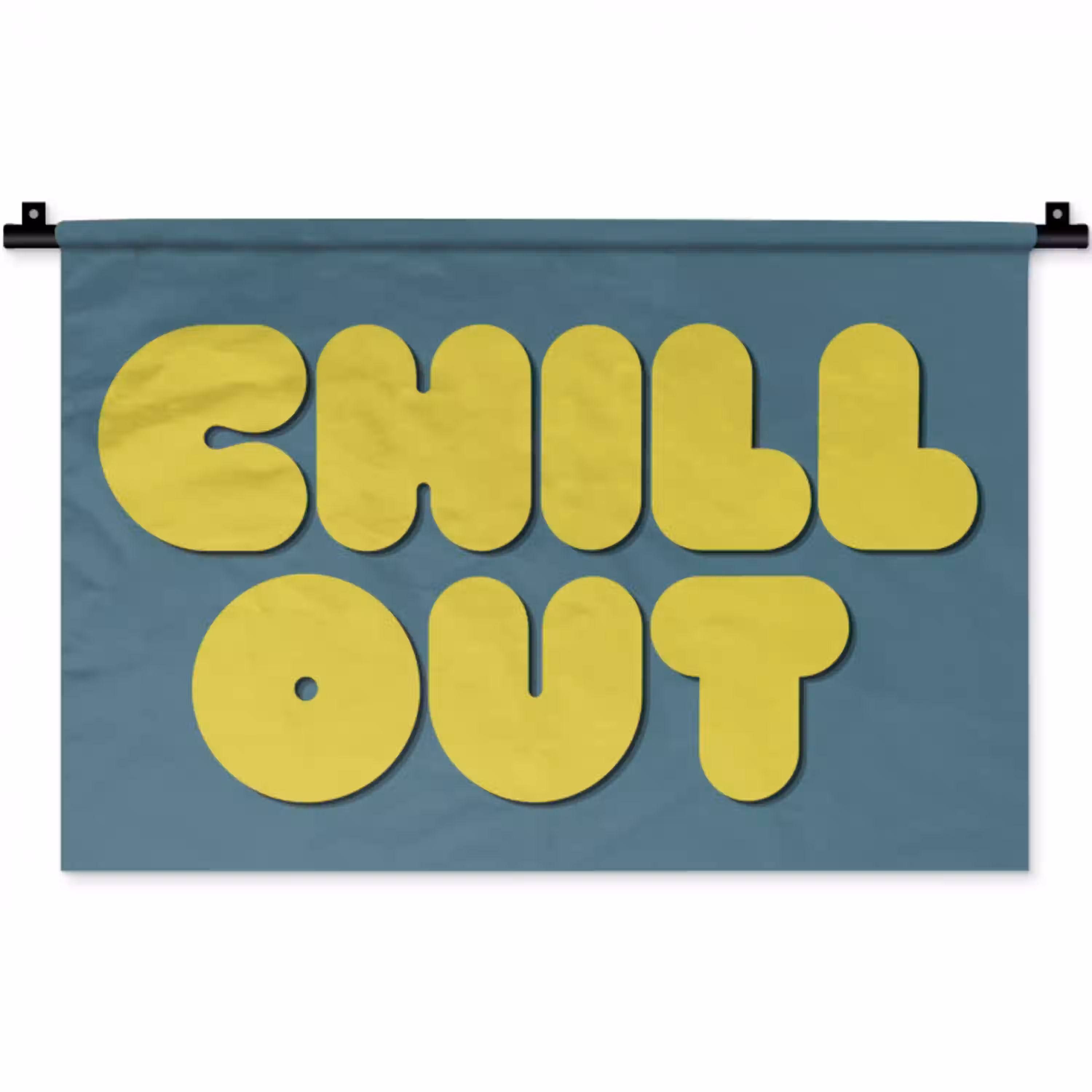 Chill out - Geel - Blauw Wandkleed katoen klein -zz3d