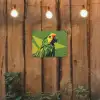 Papegaai - Groen - Snavel - Abstract tuinposter los doek klein -sfeer1