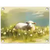 Schaap - Weide - Groen tuinposter los doek klein -3d