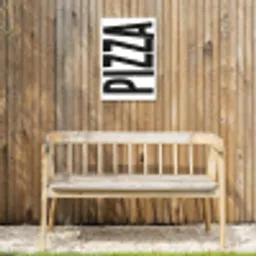 Pizza - Japandi - Decoratie - Vintage Tuinposter op houten frame 2 cm dik klein -sfeer4