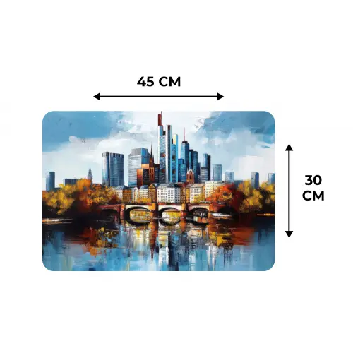 Bomen Frankfurt- Stad - Skyline - Brug Placemat vinyl groot -specs