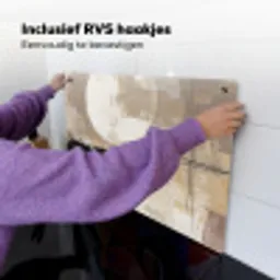 Abstract - Cirkel - Modern - Beige - Zwart - Minimalistisch Inductie beschemer met haakjes klein -ky-ophangen-nl