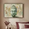 Buddha - Mandala - Modern - Spiritualiteit Textielframe - compleet frame klein -sfeer1