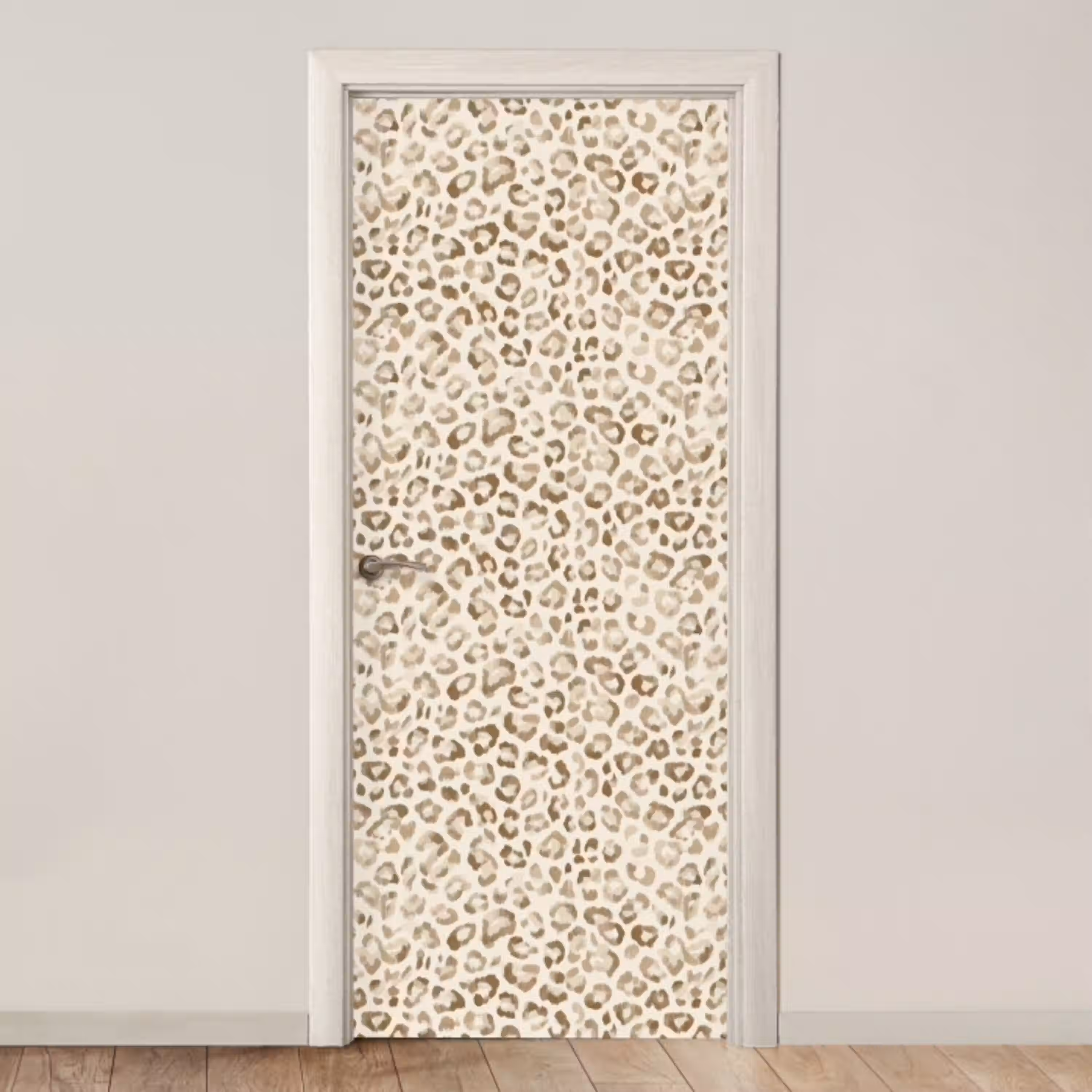 Luipaard - Klassiek - Beige deurposter klein 289 -3d_beige