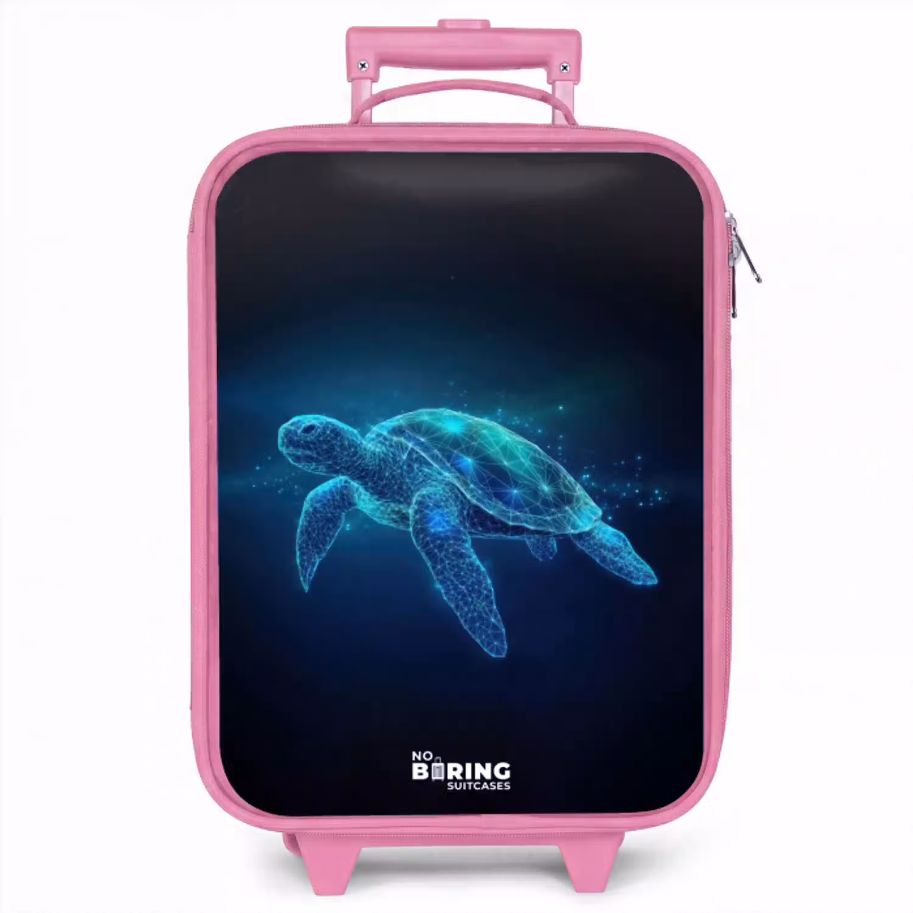 Lichtgevende schildpad in digitale oceaan Kinderkoffer - Roze klein -zzz_website3d