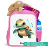 Schildpad - Waterverf - Kleuren - Dieren Kinderrugzak - Roze middel -inhoud_NL