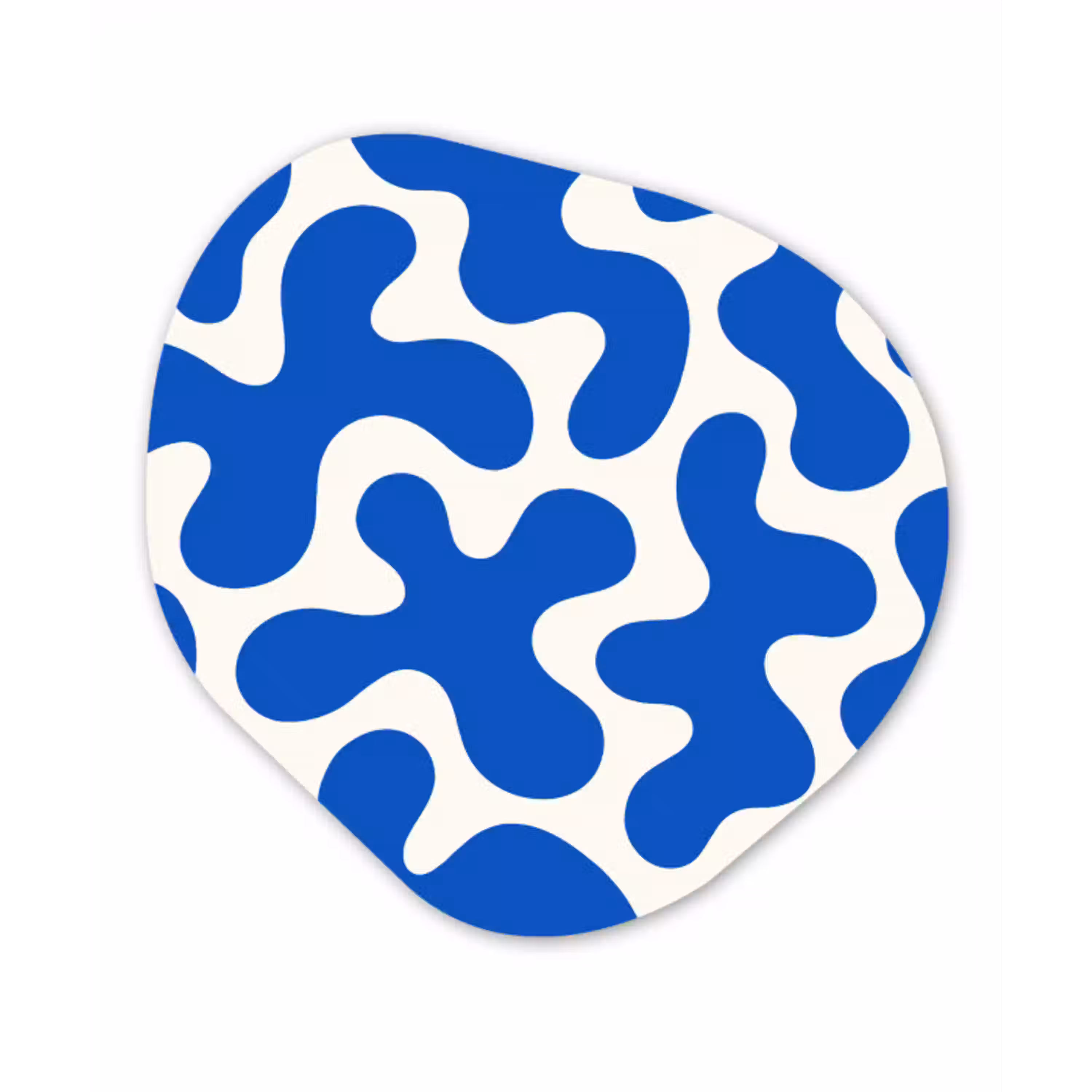 Vormen - Abstract - Blauw - Golven Wandcirkel Organisch Aluminium middel -3d