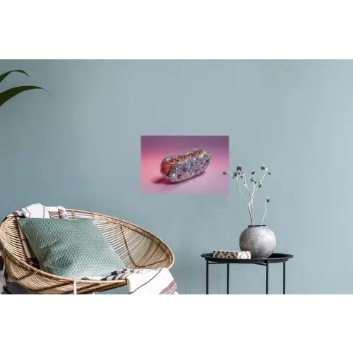 Hotdog - Steentjes - Glitters - Paars Muursticker klein -plant