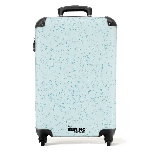 Terrazzo patroon veelkleurig blauw en groen NBS - Handbagage koffer - Volwassenen Unisex middel -productfoto_recht