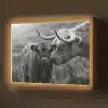 Schotse hooglander - Kalf - Zwart - Wit Light Box met batterij (Wandlamp) middel -z3d_website