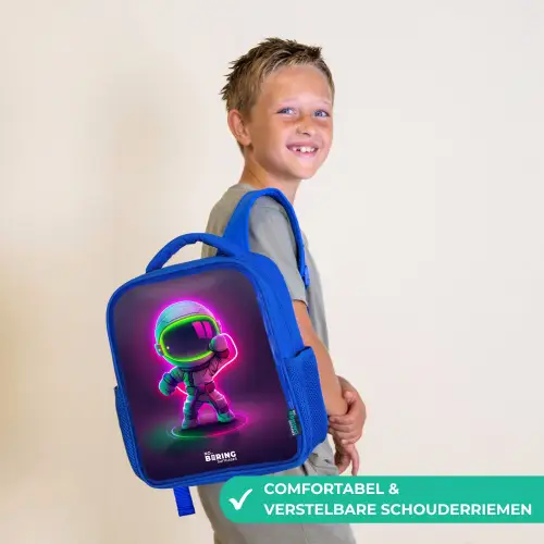 Space karate neon Kinderrugzak - Blauw middel -sfeer3_NL