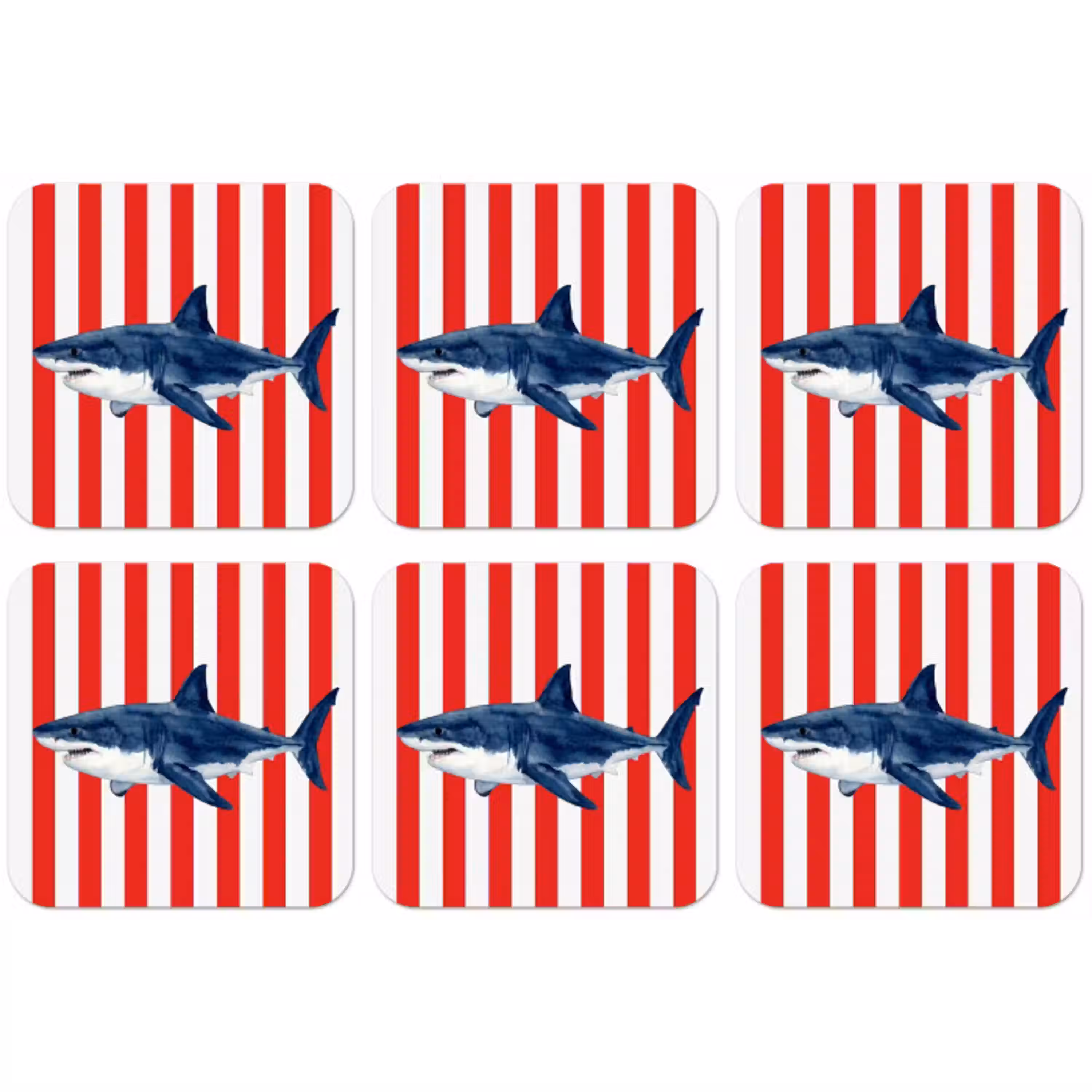 Vis - Haai - Zee - Illustratie - Blauw onderzetter kurk middel -zkaufland3dotto
