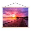 Steiger - Water - Zon - Roze - Horizon textielposter latten blank klein -3d
