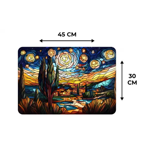 Hemel - Sterren - Mozaïek - Huizen Placemat vinyl groot -specs