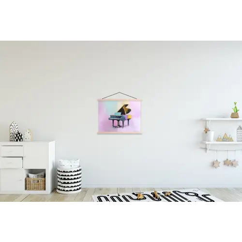 Piano - Pastel - Elegant - Dromerig textielposter latten blank klein -kinderkamer