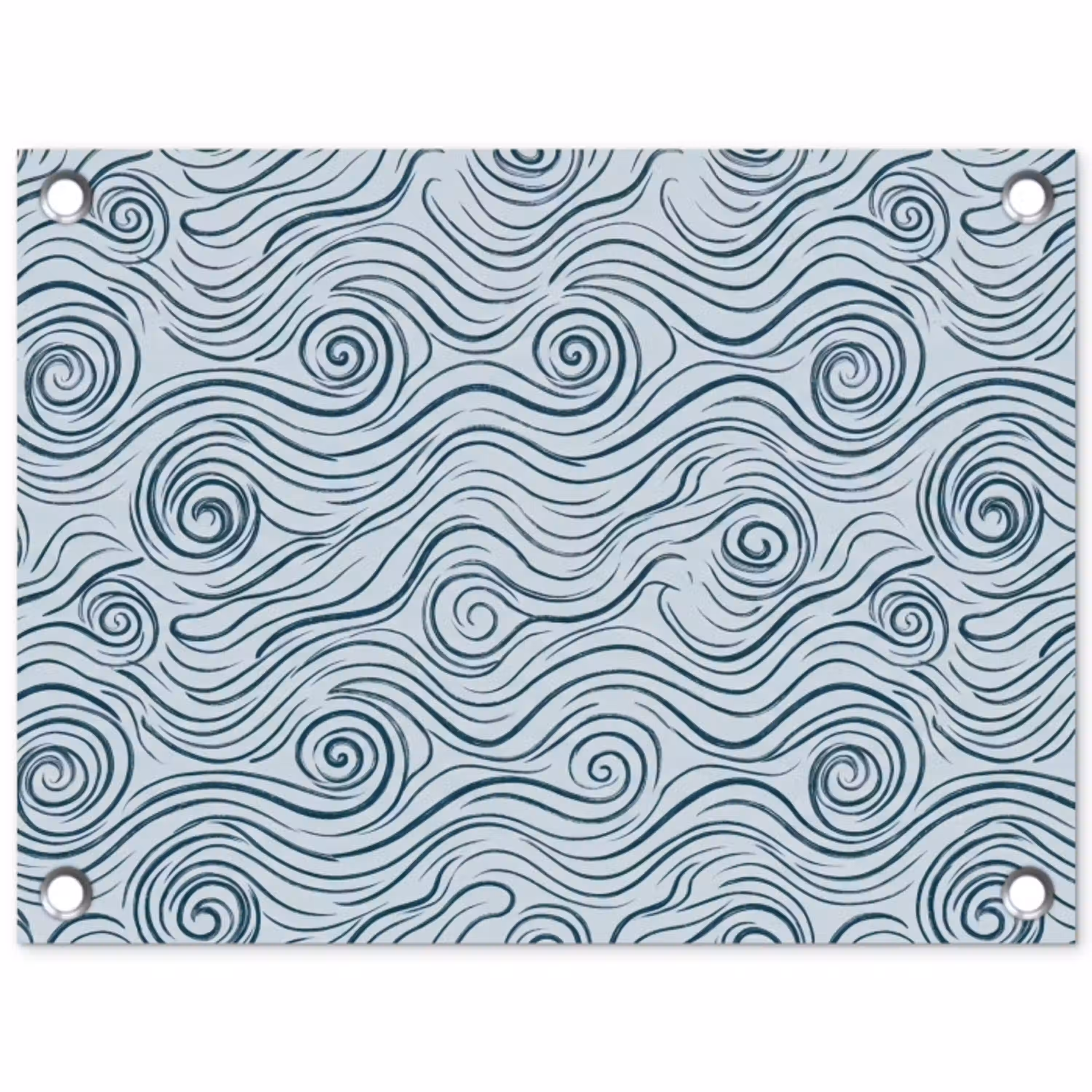 Patroon - Golven - Abstract - Modern - Blauw tuinposter los doek klein -3d