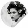 Edgy - Vrouw - Zwart - Wit Wandcirkel behangsticker klein -3d