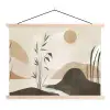 Japandi - Landschap - Beige textielposter latten blank klein -3d