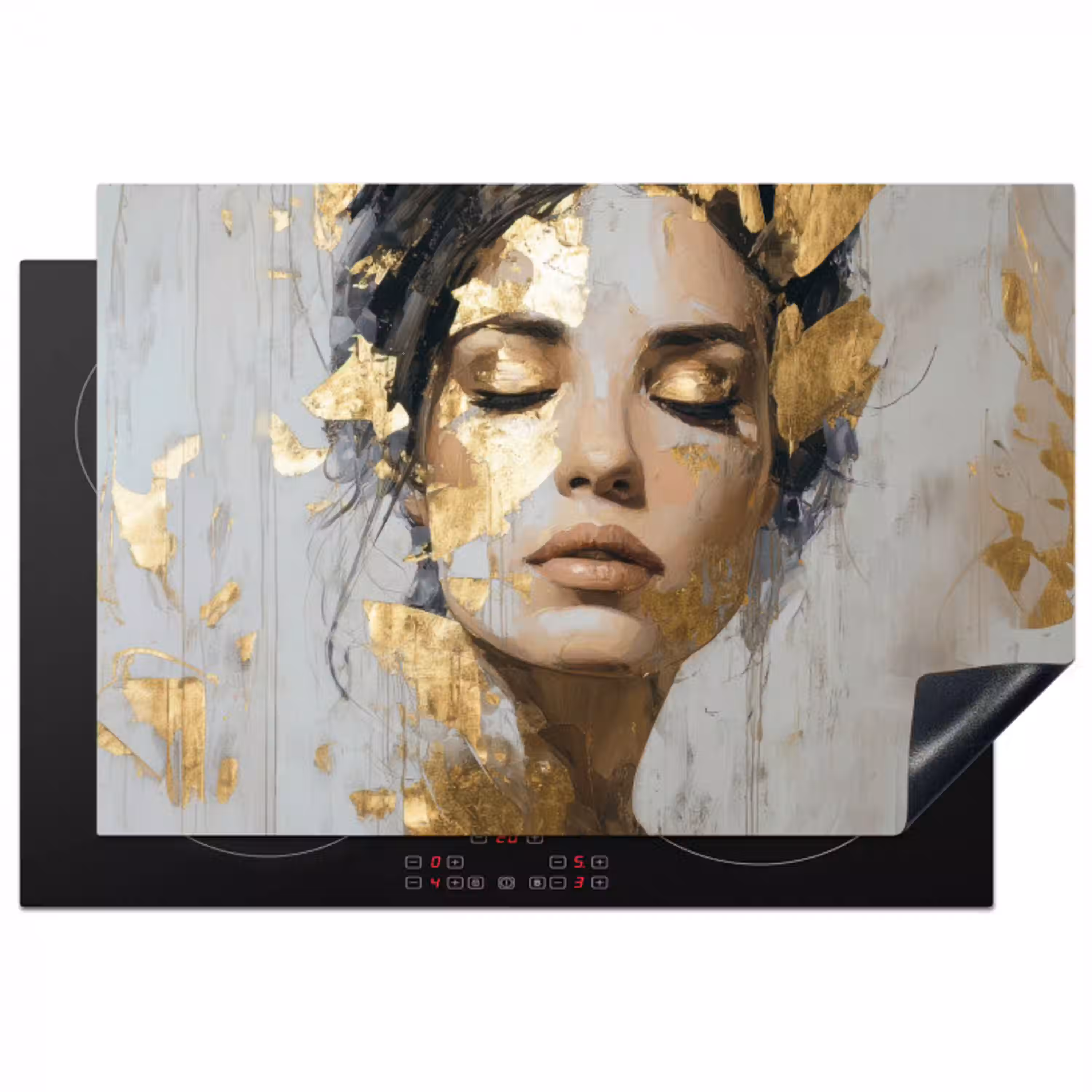 Sierlijk - Vrouw - Goud - Ogen Inductie beschermer vinyl 3mm klein -3d