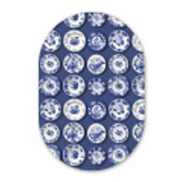 Borden - Floraal - Blauw Wandcirkel Ovaal Aluminium middel 839 -3d