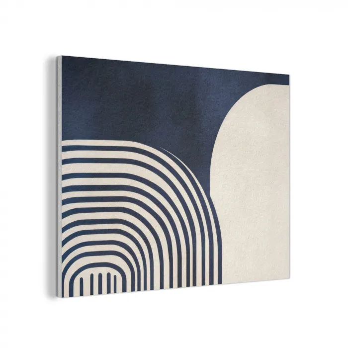 Donkerblauw - Abstract - Lijnen PET vilt klein -3d