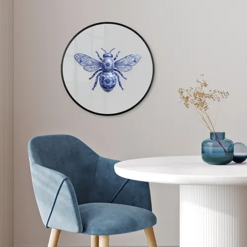 Bij - Modern - Delfts - Blauw Fotolijst rond zonder passe partout klein -sfeer2