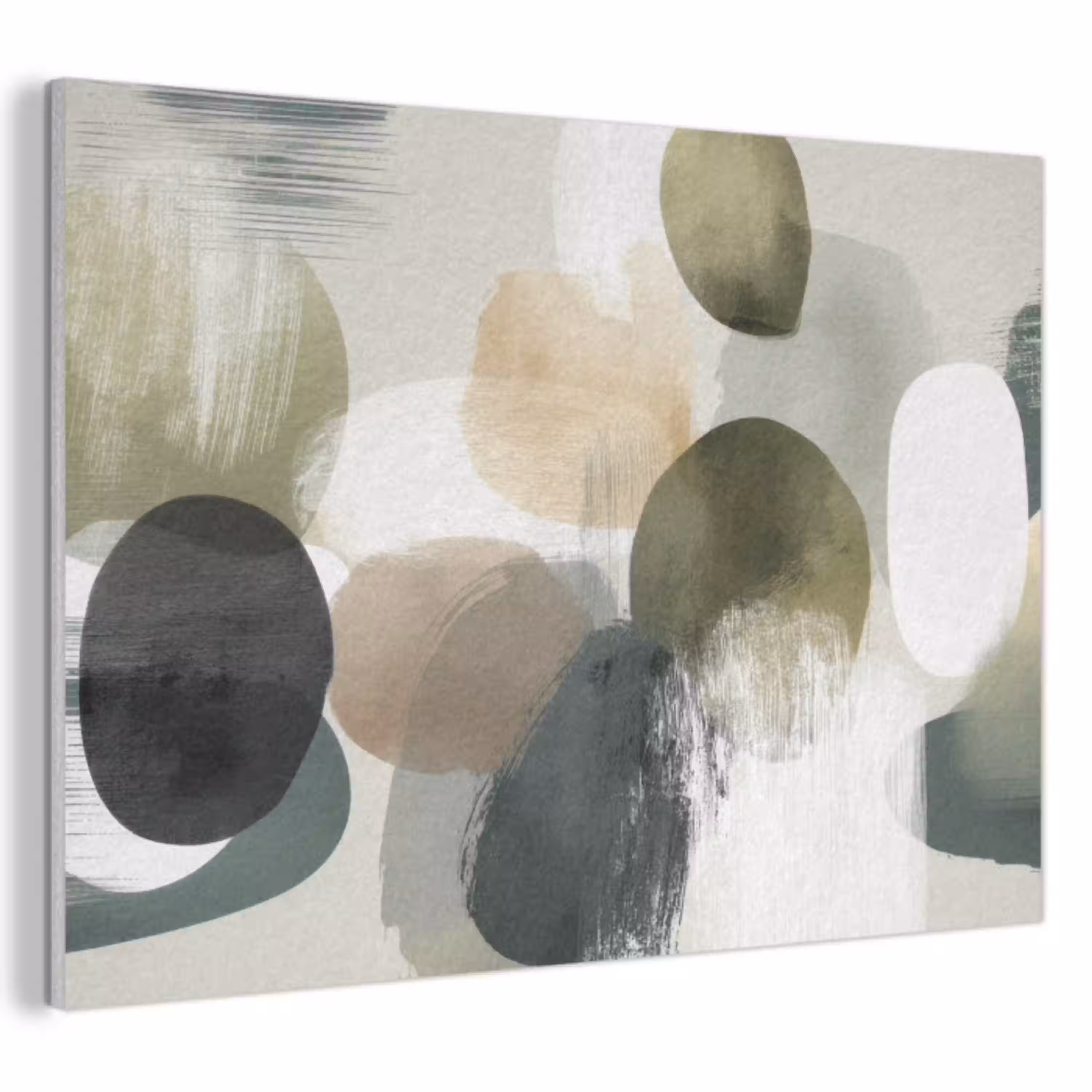 Minimalistisch - Cirkels - Penseelstreken - Beige PET vilt klein -3d