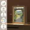 Doorkijk - Landschap - Natuur - Tuinboog - Bloemen Light Box met kabel (Tafellamp) klein -USP_NL