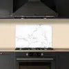 Marmer - Wit - Grijs - Luxe - Marmerlook - Structuur keuken achterwand spatscherm klein -sfeer1