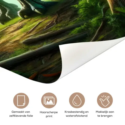Dino - Jongens - Groen - Blauw - T-Rex deurposter klein -closeup_NL
