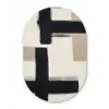 Zwart - Abstract - Japandi Wandcirkel Ovaal Forex klein -3d