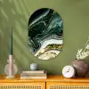 Marmerlook - Goud - Groen - Glitter - Design - Marmer Wandcirkel Ovaal Forex klein -sfeer2