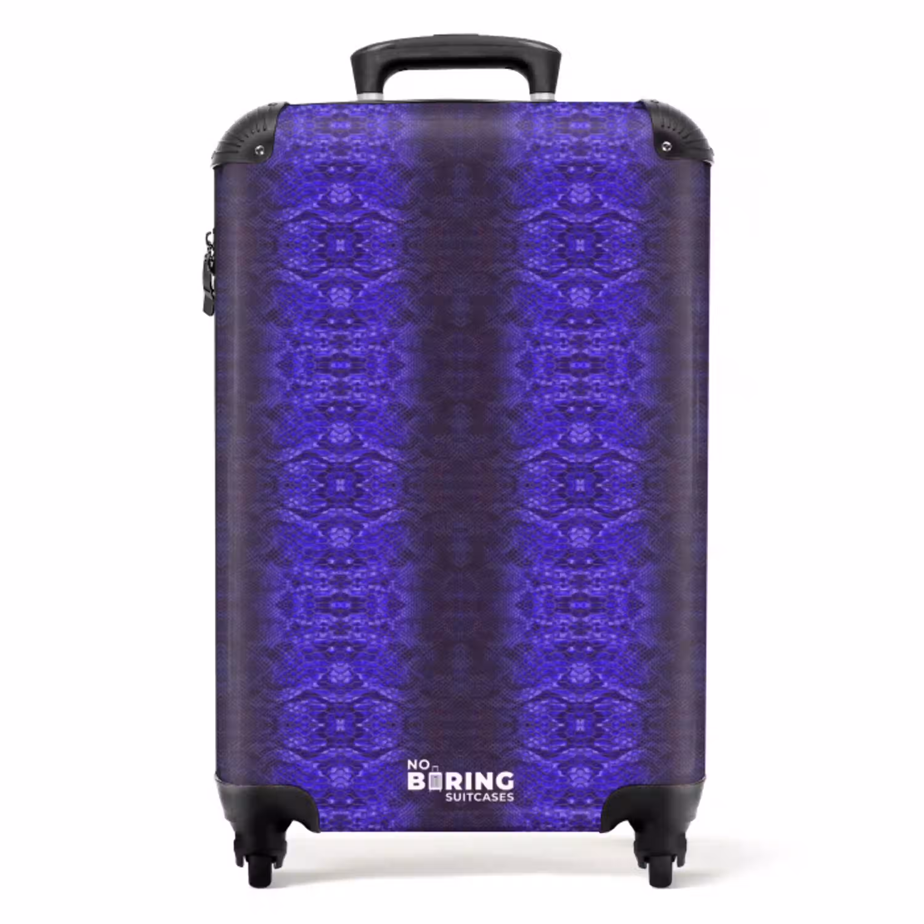 Paars blauw slangenhuid met symmetrische schubstructuur NBS - Handbagage koffer - Volwassenen Unisex middel -productfoto_recht