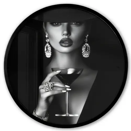 Vrouw - Cocktail - Chic Fotolijst rond zonder passe partout klein -3d