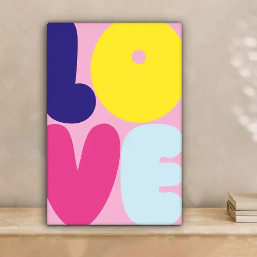 Love - Valentijn - Kleurrijk canvas 2cm klein -sfeer1