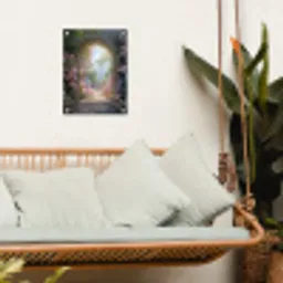 Doorkijk - Rozen - Vintage - Bloemen tuinposter los doek klein -sfeer7