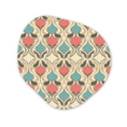 Barok - Retro - Kleurrijk Wandcirkel Organisch Forex 3mm klein 629 -3d