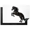 Zwart - Paard - Portret Inductie beschermer vinyl 3mm klein -3d