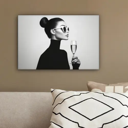 Vrouw - Champagne - Modern canvas 2cm klein -sfeer3
