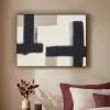 Zwart - Abstract - Japandi Textielframe zwart klein -sfeer1