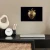 Aardbei - Goud - Zwart - Chrome poster papier klein -sfeer1