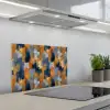 Penseelstrepen - Ruw - Textuur - Koperblauw keuken achterwand spatscherm klein 900 -3d_schuin