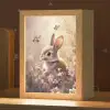 Konijntje - Bruin - Bloemen - Vlinders Light Box met kabel klein -zzz_3d_website