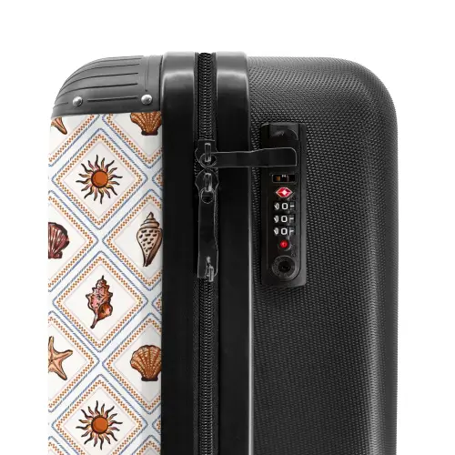 Oranje strand print NBS - Handbagage koffer - Kinderen Unisex middel -slot