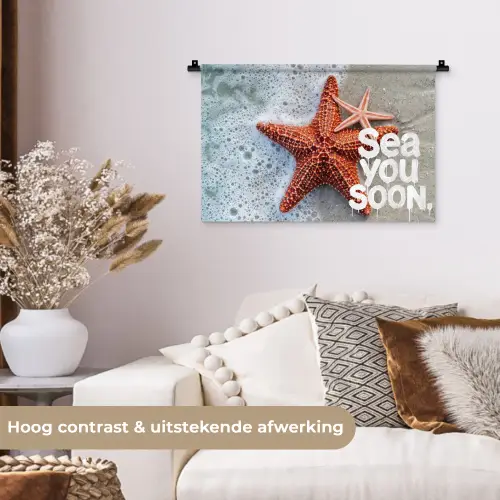 Sea you soon - Zeester - Zee Wandkleed katoen klein -sfeer1