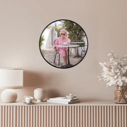 Ochtendjas - Krulspelden - Roze Fotolijst rond zonder passe partout klein -sfeer3