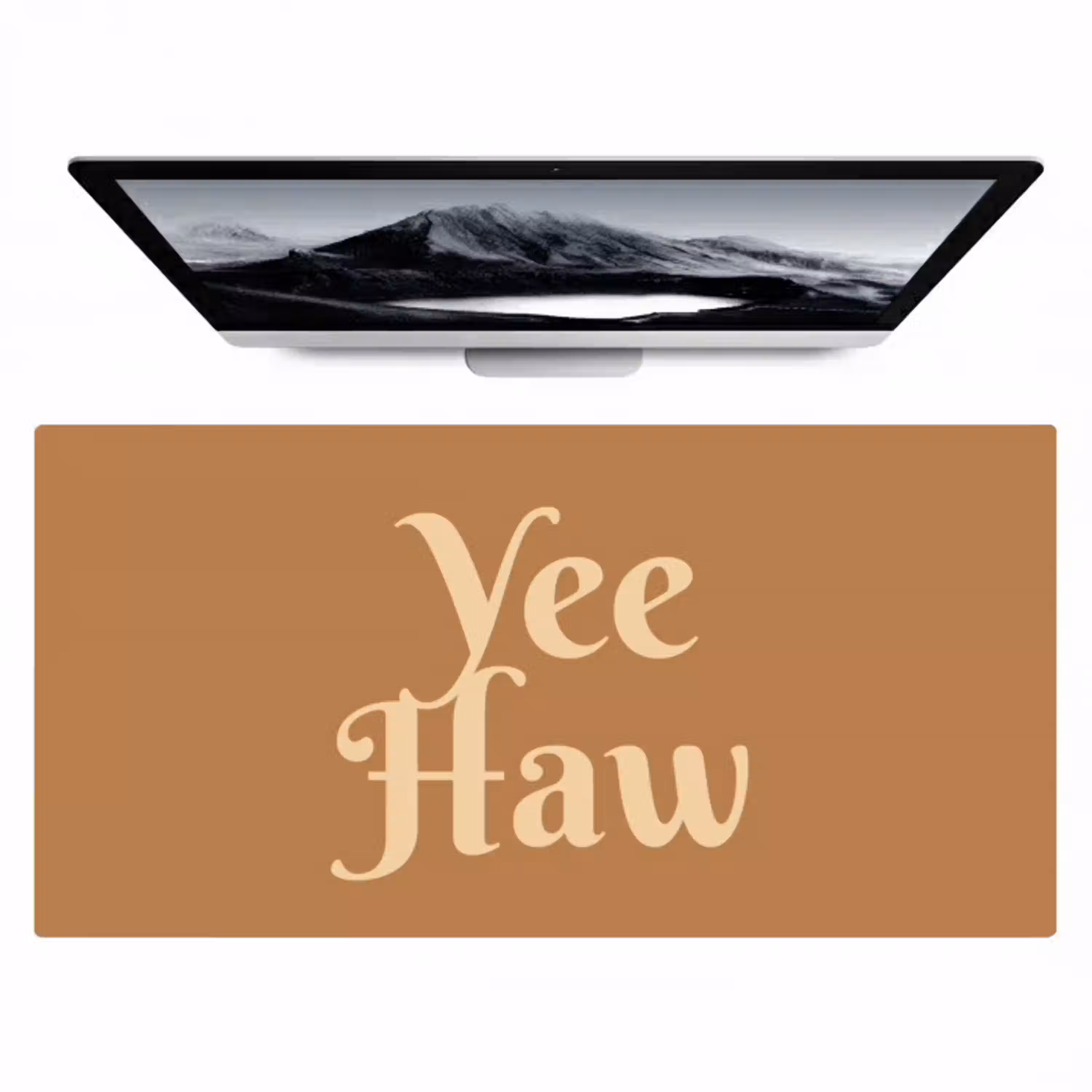 Yee haw - Bruin - Minimalistisch Muismat XXL klein -zzz3d