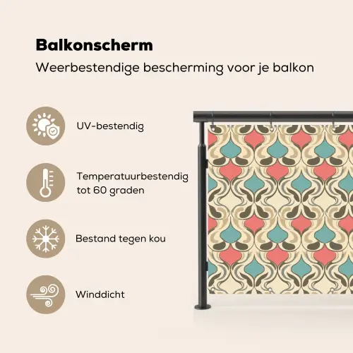 Barok - Retro - Kleurrijk Balkonbeschermer Duitsland klein 596 -specs_NL