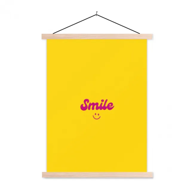 Hanging Poster - Smile - Yellow - Pink